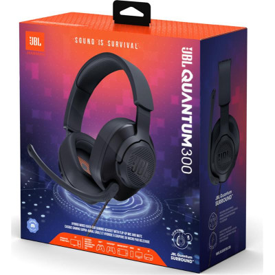 Гарнiтура JBL Quantum 300 Black (JBLQUANTUM300BLK)