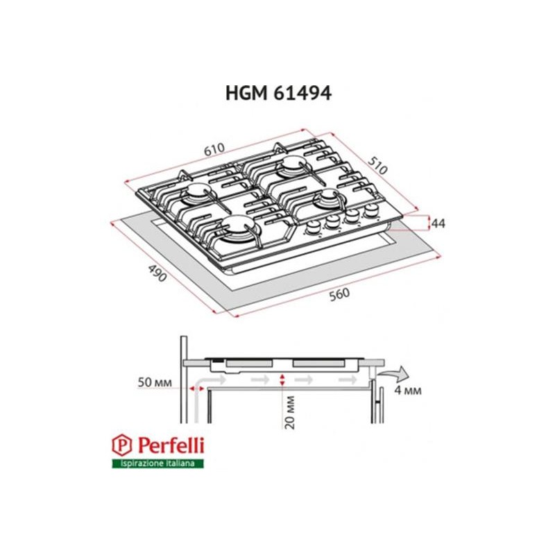 Варочная поверхность Perfelli HGM 61494 WH