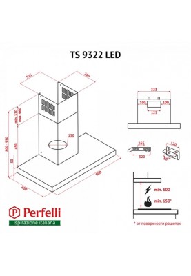 Витяжка Perfelli TS 9322 I/BL LED