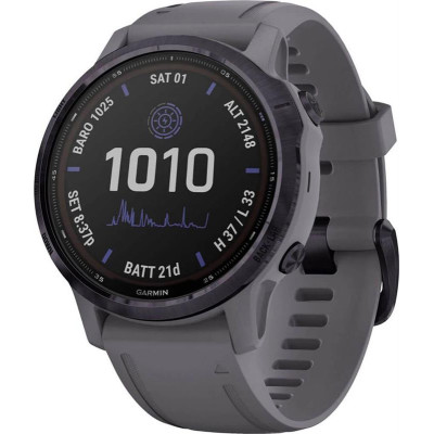 Смарт-годинник Garmin Fenix 6S Pro Solar Edition Amethyst Steel with Shale Gray Band (010-02409-15)
