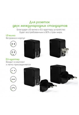 Мережевий зарядний пристрій Intaleo TCA242 (2USB, 2.4A) Black (1283126491733)