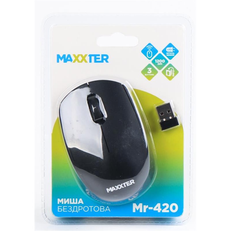 Миша бездротова Maxxter Mr-420 Black