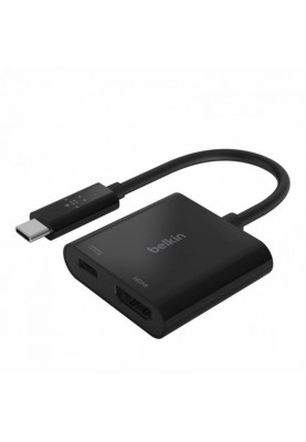 Адаптер Belkin HDMI+USB Type-C - USB Type-C (F/M), Black (AVC002BTBK)