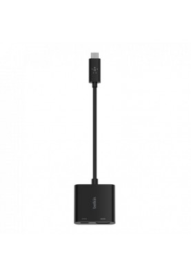 Адаптер Belkin HDMI+USB Type-C - USB Type-C (F/M), Black (AVC002BTBK)