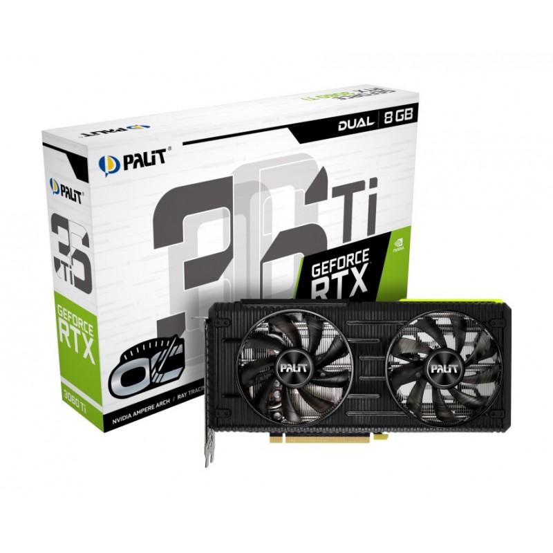 Відеокарта GF RTX 3060 Ti 8GB GDDR6 Dual OC Palit (NE6306TS19P2-190AD) Refurbished