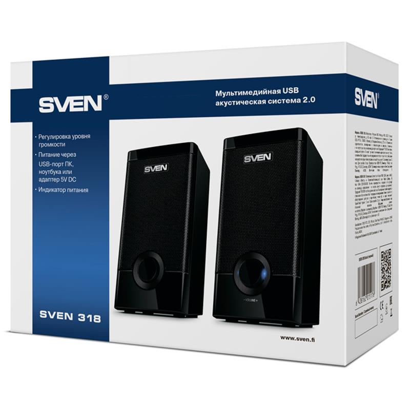 Акустическая система Sven 318 Black USB