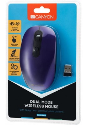 Миша Bluetooth+Wireless Canyon CNS-CMSW09V Violet USB