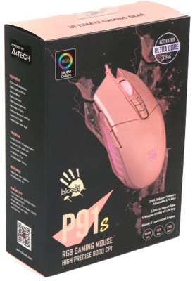 Мишка A4Tech Bloody P91s RGB Pink USB