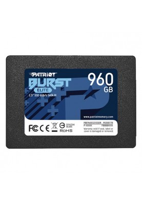 Накопичувач SSD  960GB Patriot Burst Elite 2.5" SATAIII TLC (PBE960GS25SSDR)