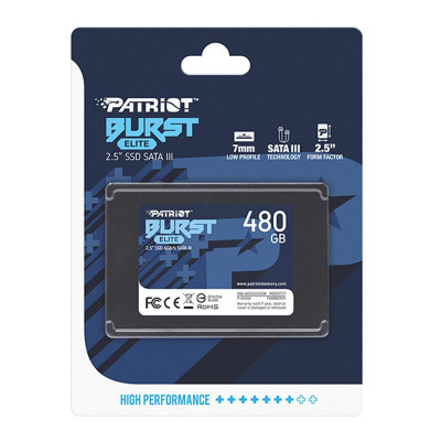 Накопичувач SSD  480GB Patriot Burst Elite 2.5` SATAIII TLC (PBE480GS25SSDR)