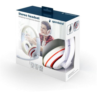 Гарнітура Gembird MHS-03-WTRD White/Red