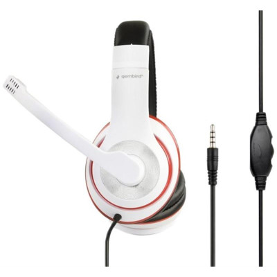 Гарнітура Gembird MHS-03-WTRDBK White/Red/Black