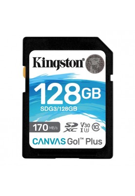 Карта пам`ятi SDXC 128GB UHS-I/U3 Class 10 Kingston Canvas Go! Plus R170/W90MB/s (SDG3/128GB)