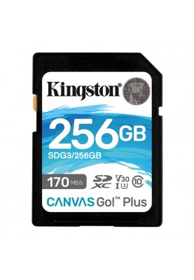 Карта пам`ятi SDXC 256GB UHS-I/U3 Class 10 Kingston Canvas Go! Plus R170/W90MB/s (SDG3/256GB)