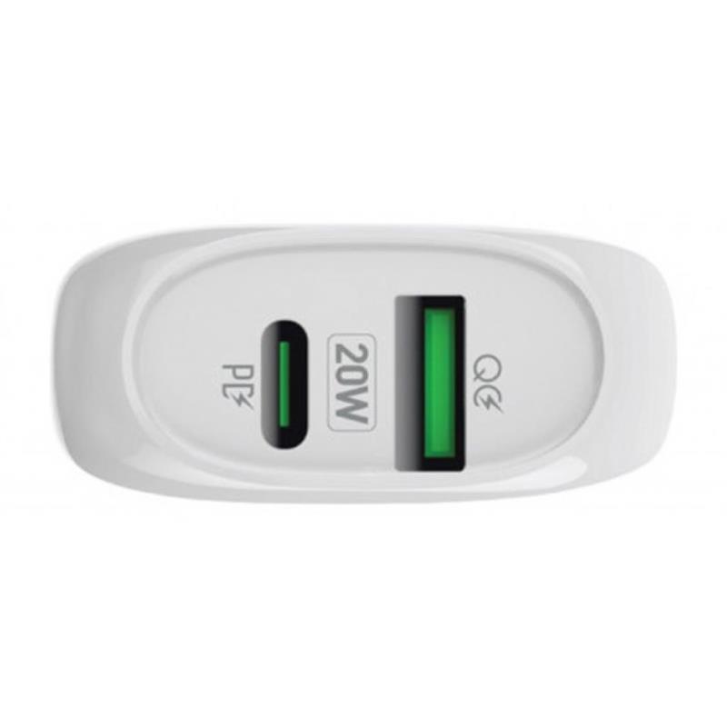 Мережевий зарядний пристрій Intaleo TCQ/PD220 20W (2USBx3A) White (1283126506581)