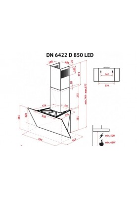 Вытяжка Perfelli DN 6422 D 850 WH LED