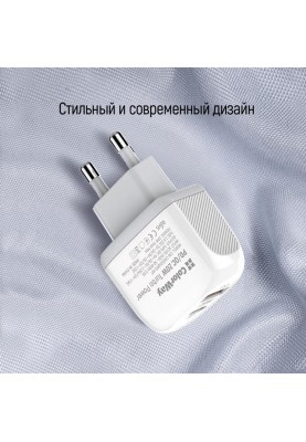 Мережевий зарядний пристрій ColorWay (Type-C PD + USB QC3.0) White (CW-CHS024QPD-WT)