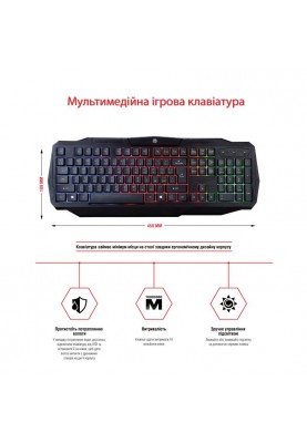 Комплект (клавіатура, мишка) Piko GX50 Black USB (1283126506208) + килимок