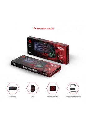 Комплект (клавіатура, мишка) Piko GX50 Black USB (1283126506208) + килимок