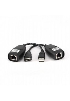 Кабель Cablexpert USB - RJ-45 (M/F), подовжувач USB 2.0 по кручений парі, до 30 м, чорний (UAE-30M)