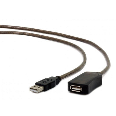 Кабель Cablexpert USB - USB V 2.0 (F/M), активний подовжувач, 5 м, чорний (UAE-01-5M) Кабель Cablexpert USB - USB V 2.0 (F/M), активний подовжувач, 5 м, чорний (UAE-01-5M)