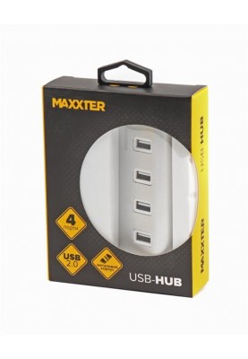 Концентратор USB 2.0 Maxxter 4хUSB2.0 Silver (HU2A-4P-01)