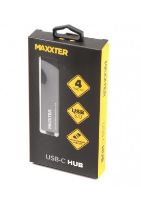Концентратор USB Type-C Maxxter 4хUSB3.0 Dark Grey (HU3C-4P-02)