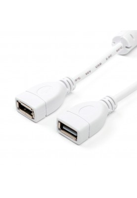 Кабель Atcom USB - USB V 2.0 (F/F), 1.8 м, white (15647)