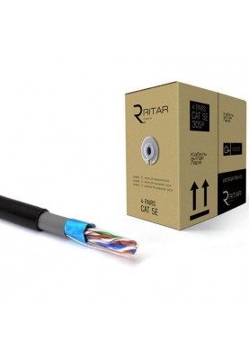 Кабель вита пара Ritar (03497) КЗПЕ FTP 24 AWG, CCA, 4х2х0.51 мм, 305м, Corton Box