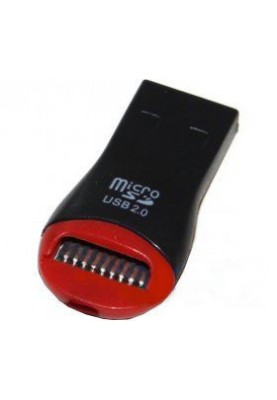 Кардрідер USB2.0 Voltronic MicroSD Black/Red (06259), техпакет