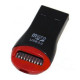Кардрідер USB2.0 Voltronic MicroSD Black/Red (06259), техпакет