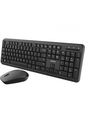 Комплект бездротовий (клавіатура, мишка) Canyon CNS-HSETW02-RU USB Black