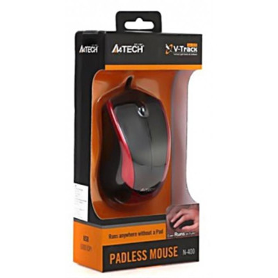 Мишка A4Tech N-400-2 Red-Black USB V-Track