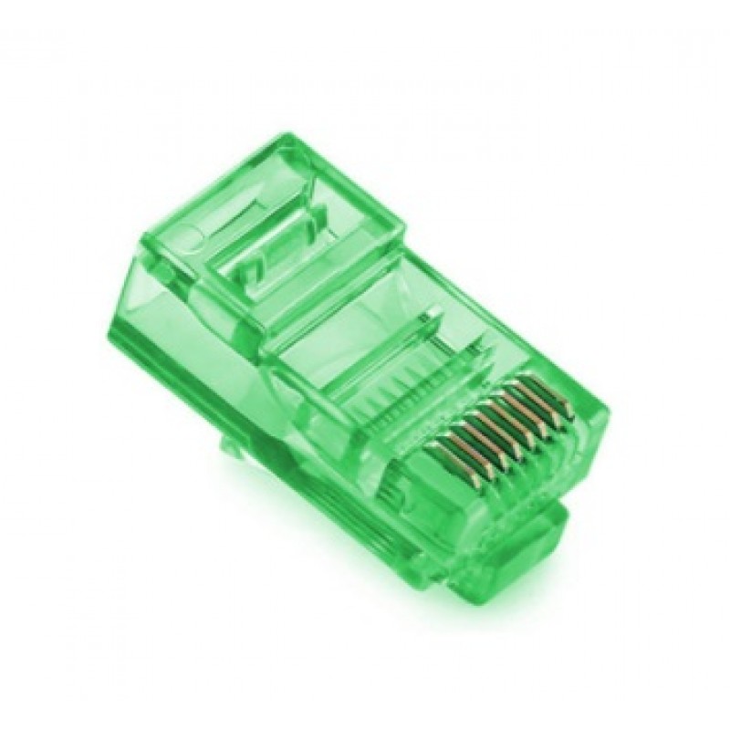 Коннектор RJ 45 Merlion (RJ45ML-GR/09051) Cat. 5 UTP, Green, 100 шт/уп