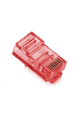 Конектор RJ 45 Merlion (RJ45ML-RD/05357) Cat. 5 UTP, Red, 100 шт/уп