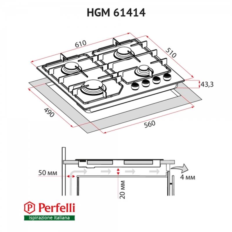 Варочная поверхность Perfelli HGM 61414 WH