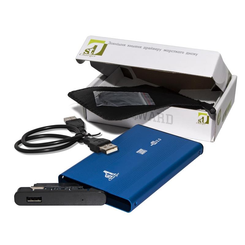 Зовнішня кишеня 1StCharger SATA HDD/SSD 2.5", USB 2.0, Blue (HDE1STU2520BB)