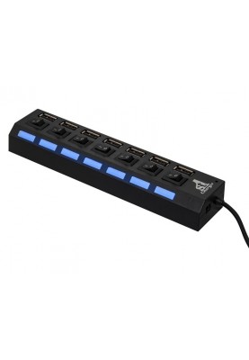 Концентратор USB 2.0 1stCharge 7хUSB2.0 Black (HUB1ST20702)
