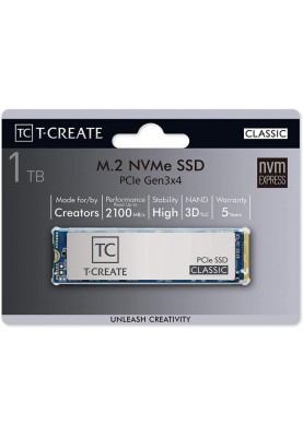 Накопичувач SSD 1TB Team T-Create Classic M.2 2280 PCIe 3.0 x4 3D TLC (TM8FPE001T0C611)