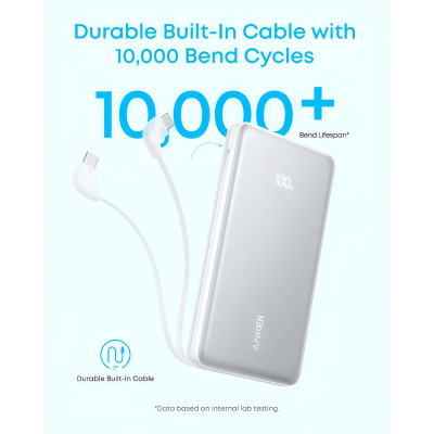 Універсальна мобільна батарея Anker Zolo 10000mAh 22.5W White (A110DH21) Універсальна мобільна батарея Anker Zolo 10000mAh 22.5W White (A110DH21)
