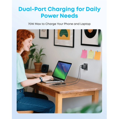 Мережевий зарядний пристрій Anker Charger 70W, 3xUSB-C, 1xUSB-A, Black (A121CG11) Мережевий зарядний пристрій Anker Charger 70W, 3xUSB-C, 1xUSB-A, Black (A121CG11)