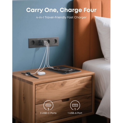 Мережевий зарядний пристрій Anker Charger 70W, 3xUSB-C, 1xUSB-A, Black (A121CG11) Мережевий зарядний пристрій Anker Charger 70W, 3xUSB-C, 1xUSB-A, Black (A121CG11)