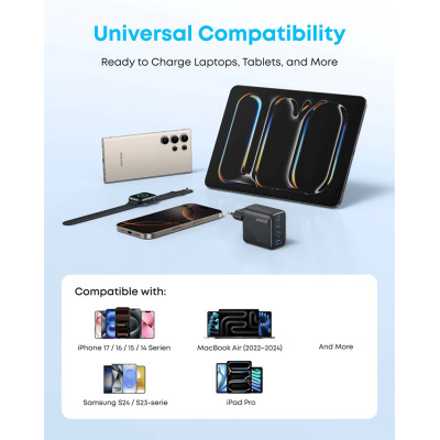 Мережевий зарядний пристрій Anker Charger 70W, 3xUSB-C, 1xUSB-A, Black (A121CG11) Мережевий зарядний пристрій Anker Charger 70W, 3xUSB-C, 1xUSB-A, Black (A121CG11)