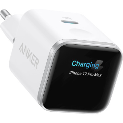 Мережевий зарядний пристрій Anker Nano Charger 45W USB-C Smart Display Aurora White (A121DG21)