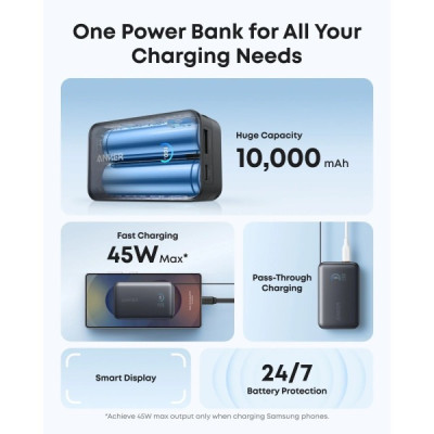 Універсальна мобільна батарея Anker Nano 10000mAh 45W Black (A1638H11) Універсальна мобільна батарея Anker Nano 10000mAh 45W Black (A1638H11)