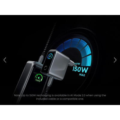 Мережевий зарядний пристрій Anker GaN Prime Charger 160W, 3xUSB-C, Display Silver (A2687341) Мережевий зарядний пристрій Anker GaN Prime Charger 160W, 3xUSB-C, Display Silver (A2687341)