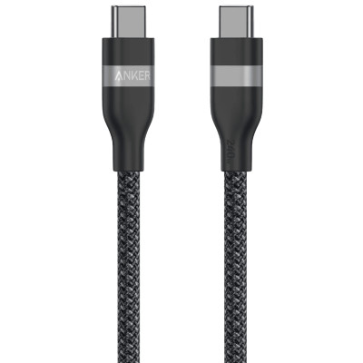 Кабель Anker Upcycled-Braided USB-C - USB-C (M/M), 240W, 1.8 м, Black (A82E2H12)
