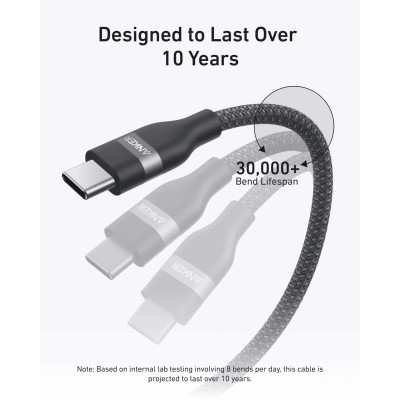 Кабель Anker Upcycled-Braided USB-C - USB-C (M/M), 240W, 1.8 м, Black (A82E2H12) Кабель Anker Upcycled-Braided USB-C - USB-C (M/M), 240W, 1.8 м, Black (A82E2H12)