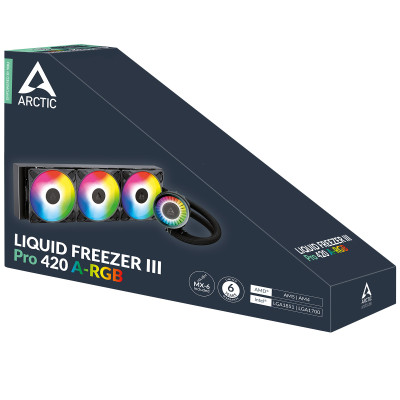 Система водяного охолодження Arctic Liquid Freezer III Pro 420 A-RGB Black (ACFRE00185A) Система водяного охолодження Arctic Liquid Freezer III Pro 420 A-RGB Black (ACFRE00185A)