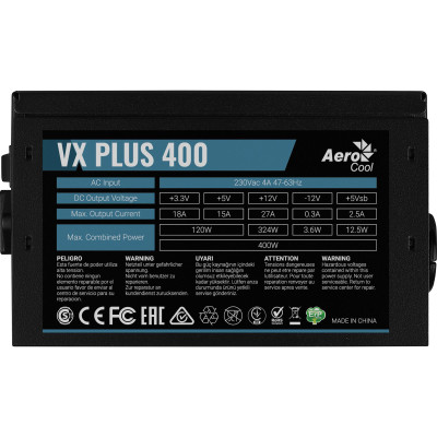 Блок живлення AeroCool VX Plus Stealth 400 (ACPN-VS40NEY.12) 400W Блок живлення AeroCool VX Plus Stealth 400 (ACPN-VS40NEY.12) 400W